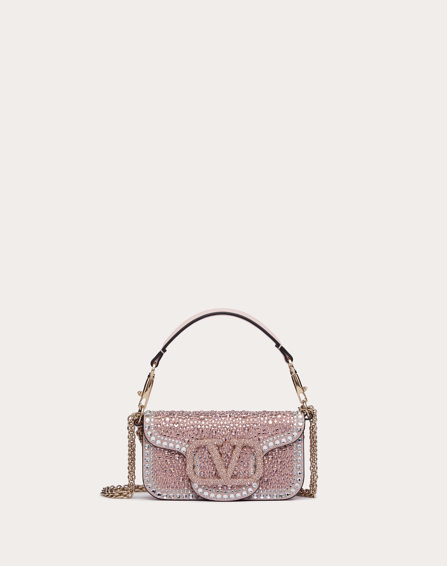 Valentino Small Locò Rhinestones ‘Rose Quartz’ Valentino  00389