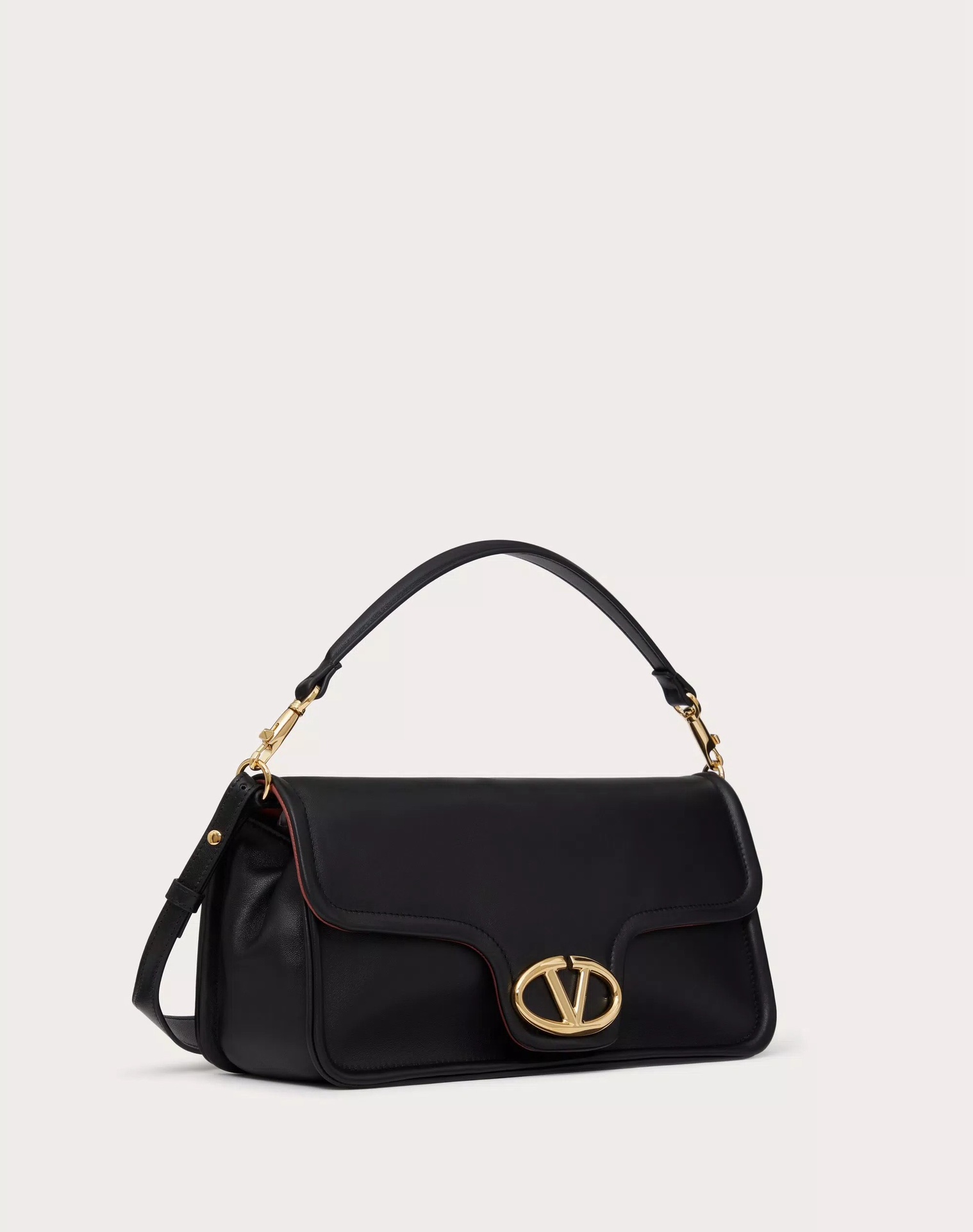 Valentino Garavani Nappa Leather Shoulder Bag | Black |