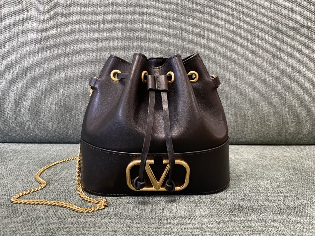 Valentino Mini Bucket Bag In Nappa With Vlogo Signature Chain for  Valentino  00459