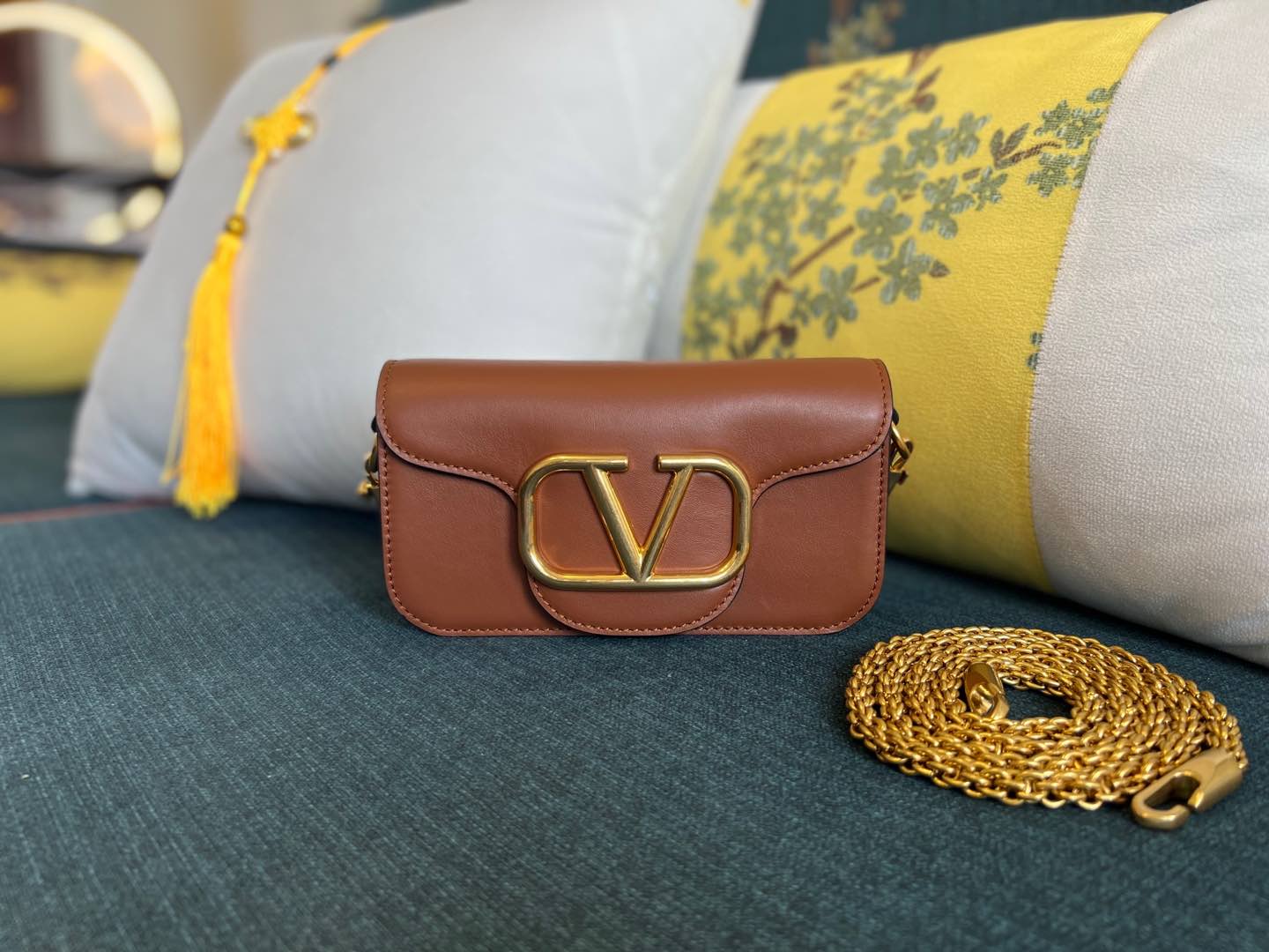 Valentino Garavani Locò Phone Case With Neck Strap – Natural | brown