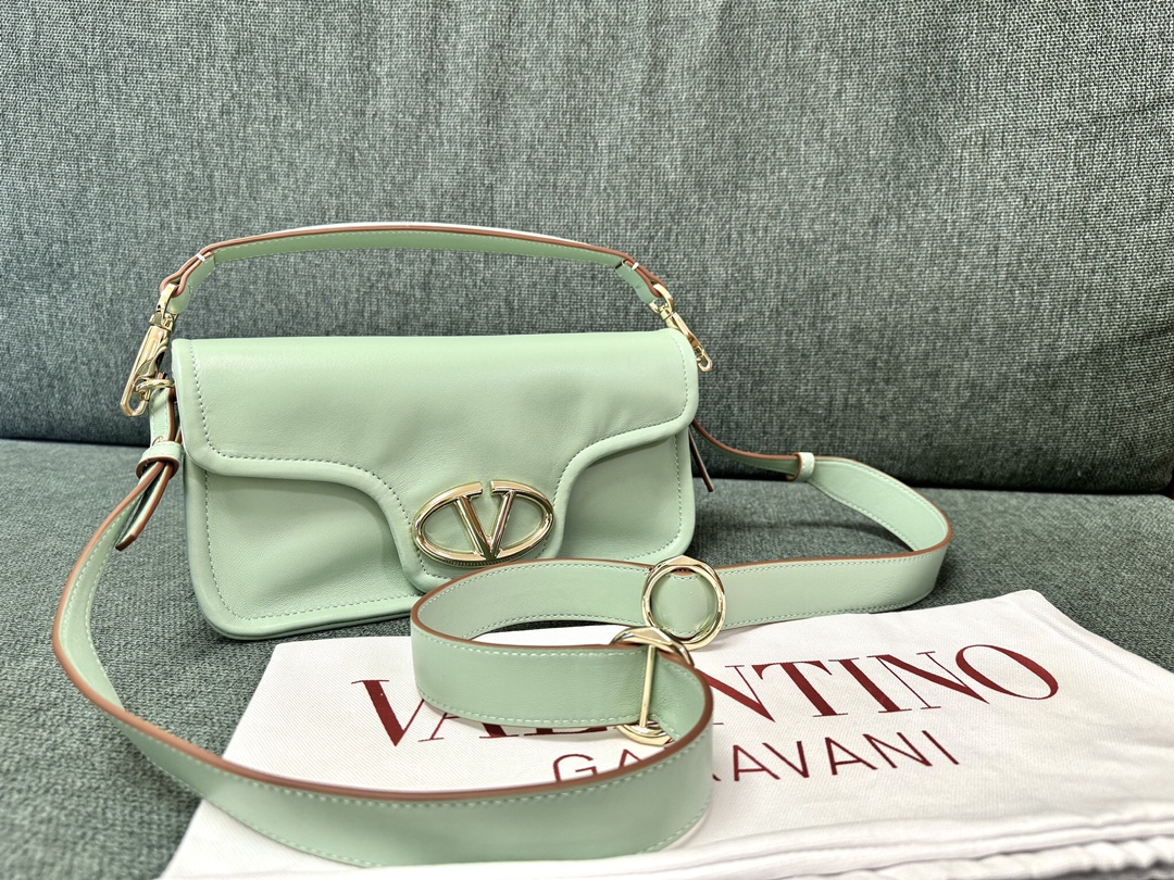 Valentino Garavani Small V Logo Type Shoulder Bag In Ambros