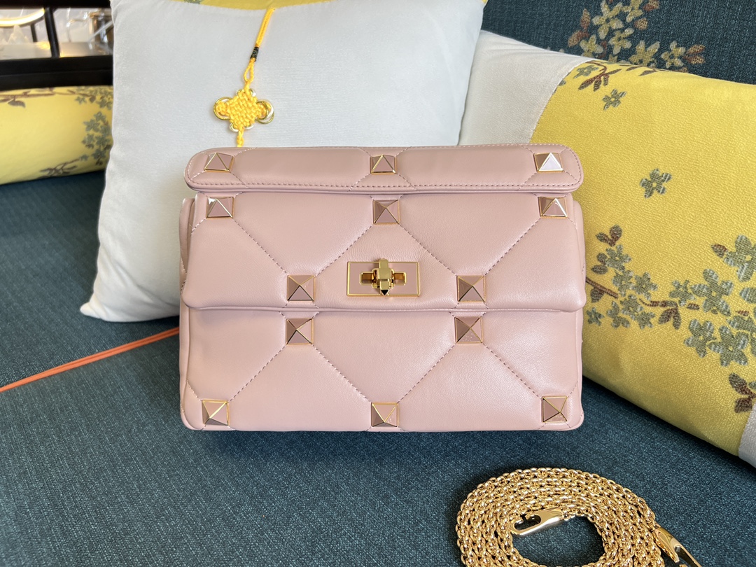 Valentino Garavani Medium Roman Enamel Stud Top Handle Bag | Nordstrom