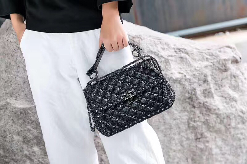 Valentino Rockstud Spiked Shoulder Bag – Black Shoulder