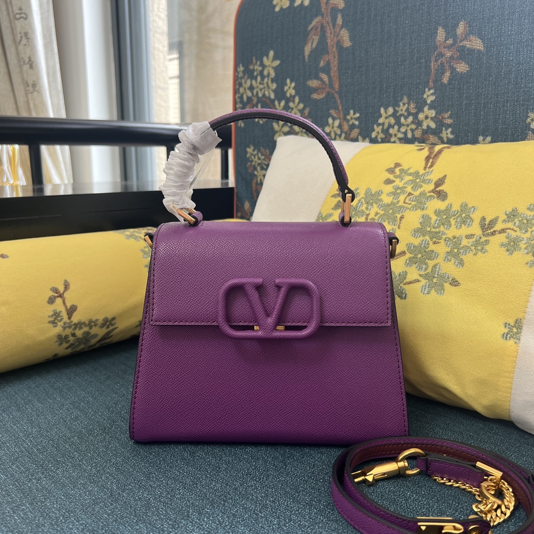 Valentino Purple Leather Small VSling Top Handle Bag Valentino | TLC