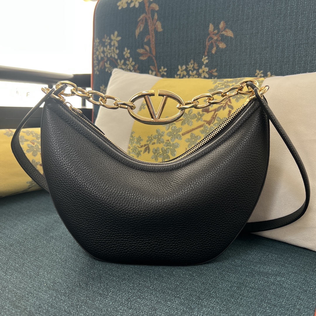 Valentino Garavani Small VLOGO Moon Hobo Bag with
