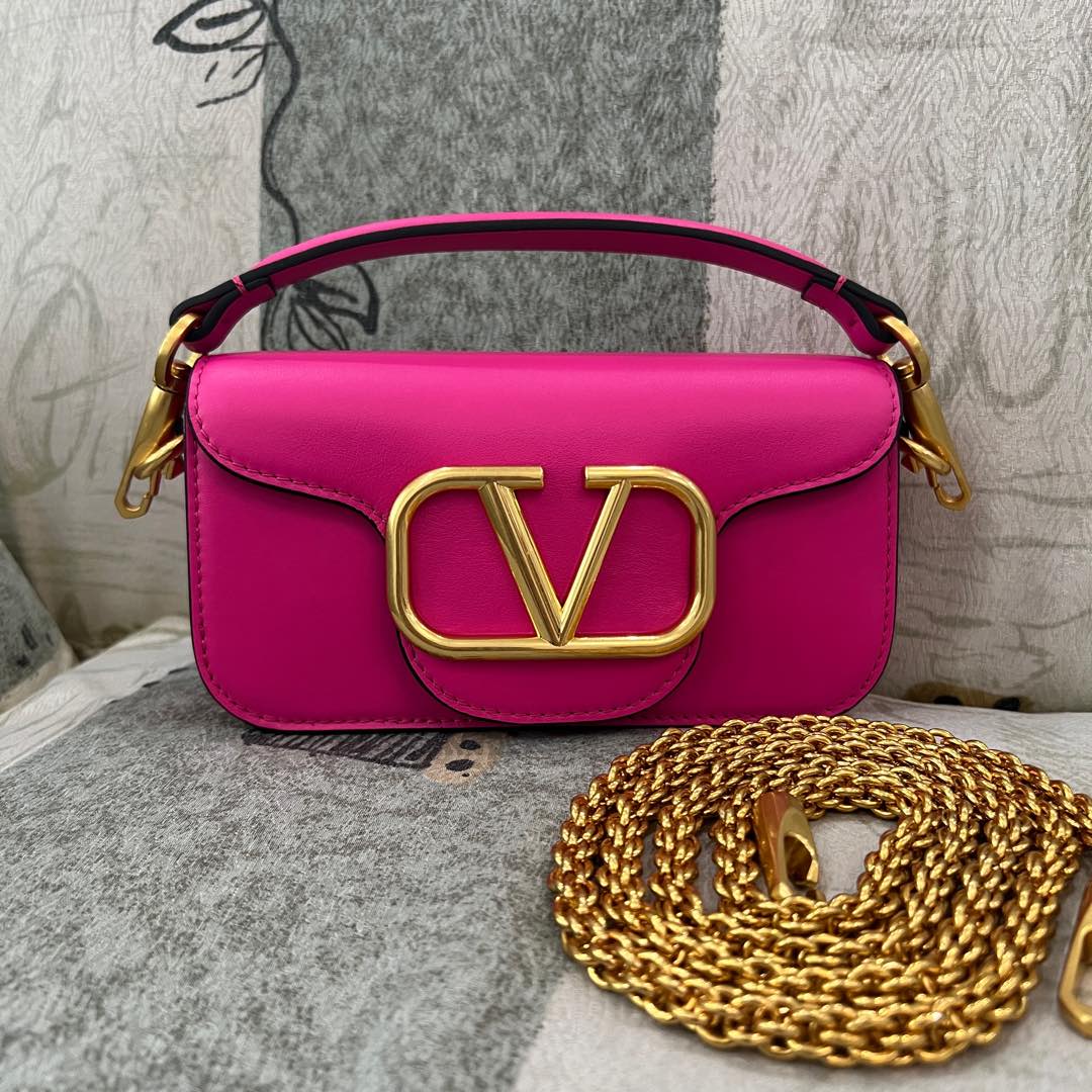 Valentino Garavani Vlogo Loco Small Leather Shoulder Bag In