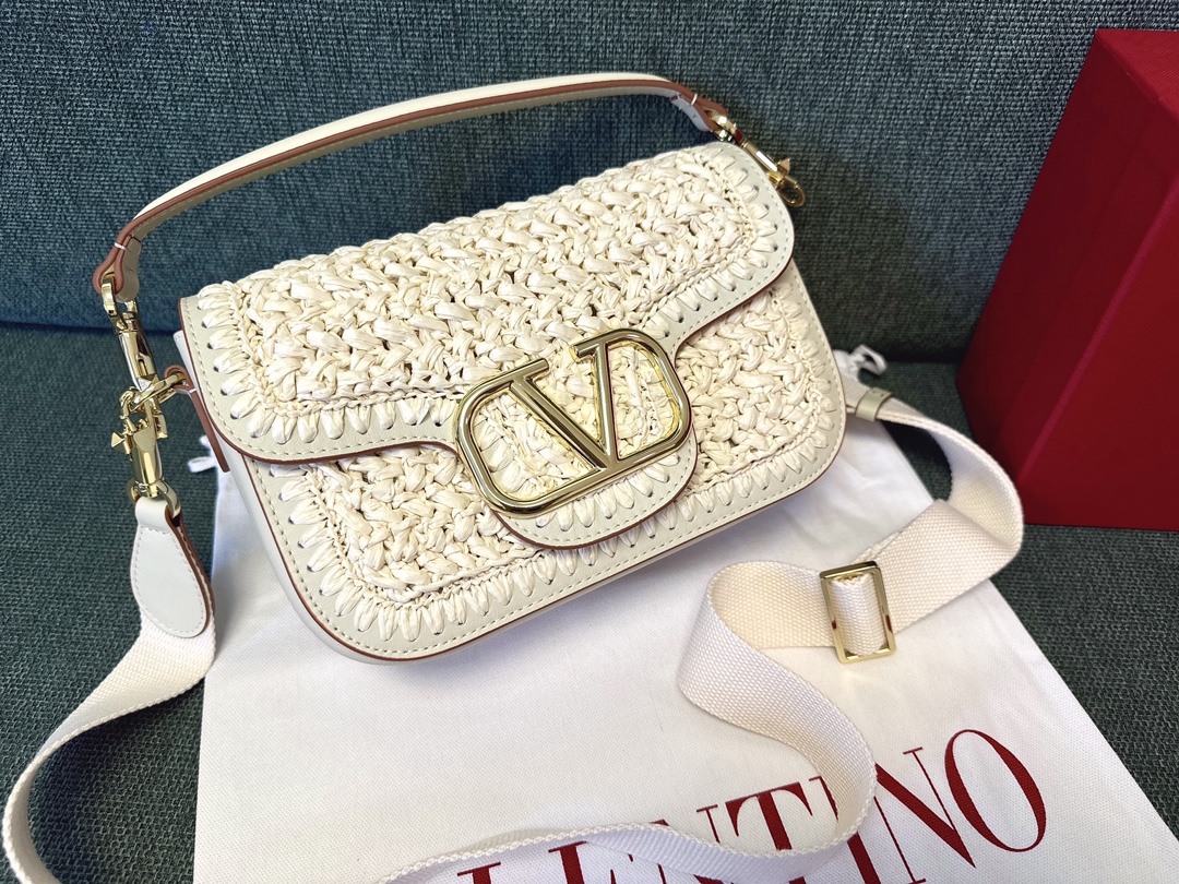 Valentino Garavani All Time Crochet Leather Shoulder Bag |