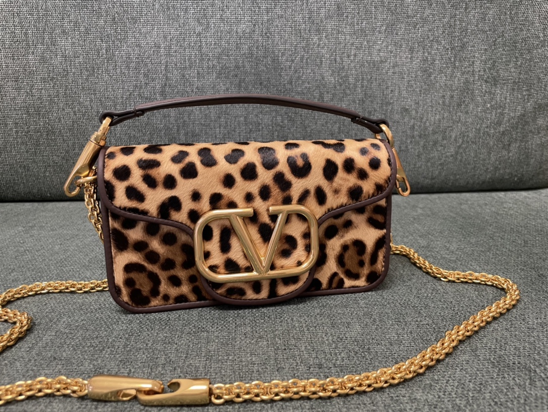 Valentino Garavani Loco Small VLOGO Leopard Calfhair
