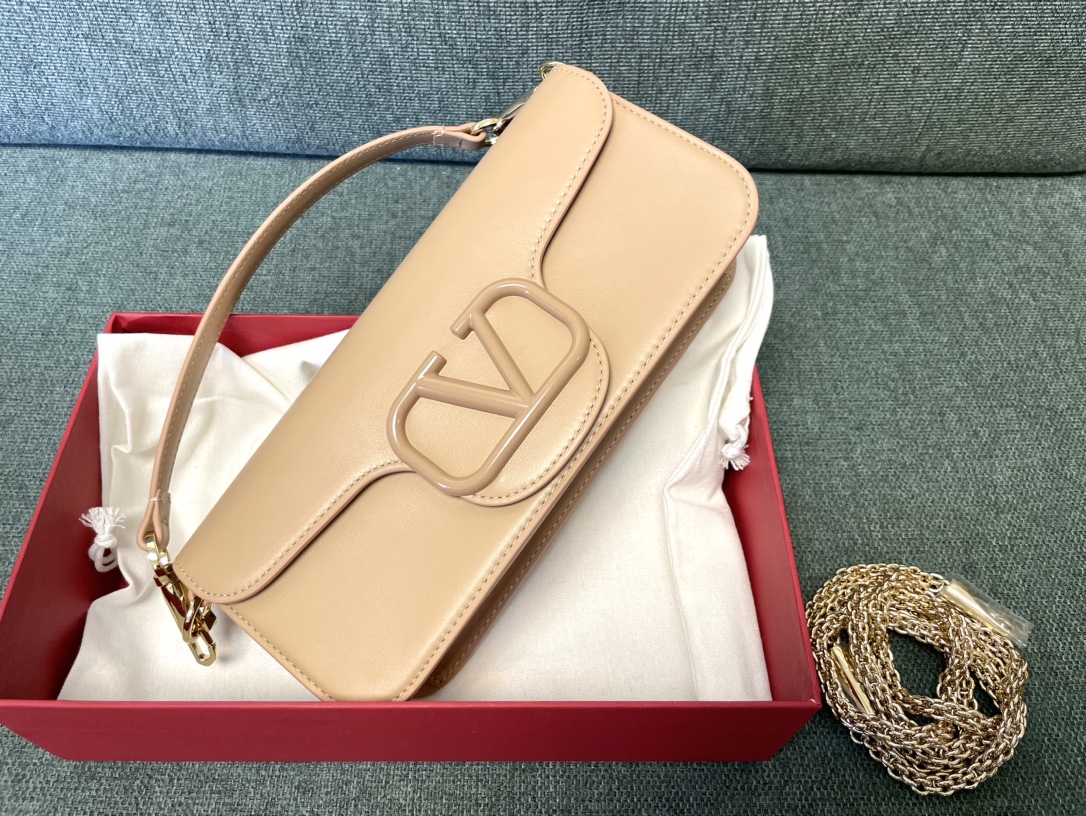 Valentino Garavani Locò Leather Shoulder Bag |