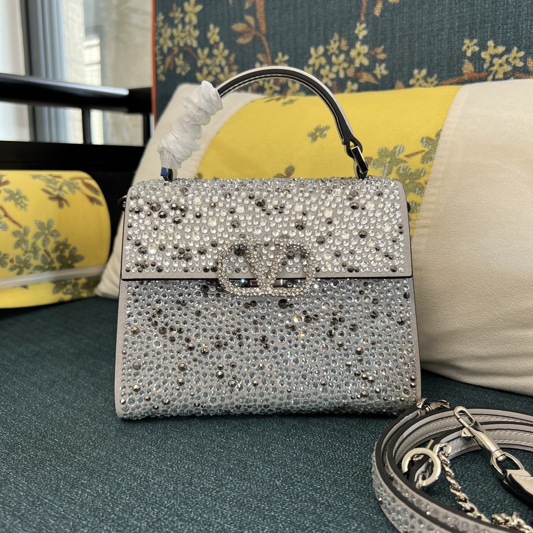 Valentino Garavani VSling crystal-embellished Mini Bag | Valentino 00859