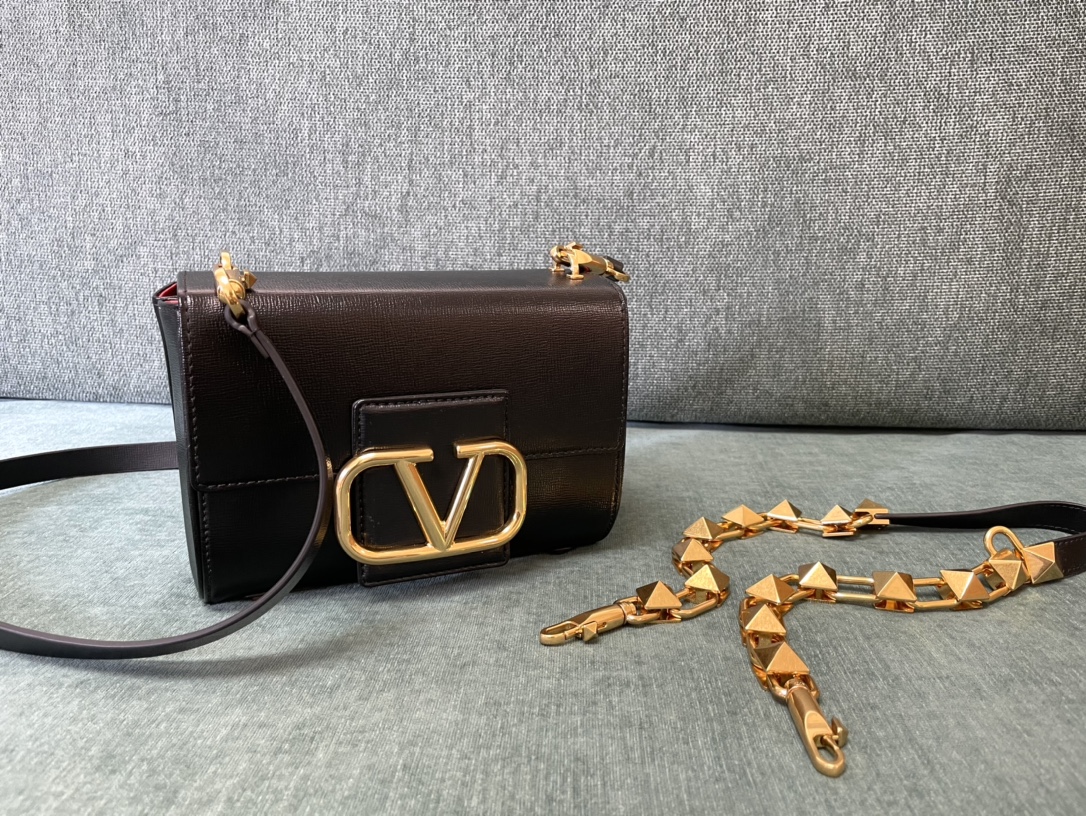 Valentino Garavani Stud Sign VLogo Leather Crossbody Bag