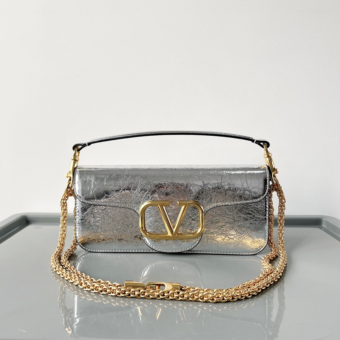 Valentino Garavani Vlogo Signature Tote Bag In Gold siver