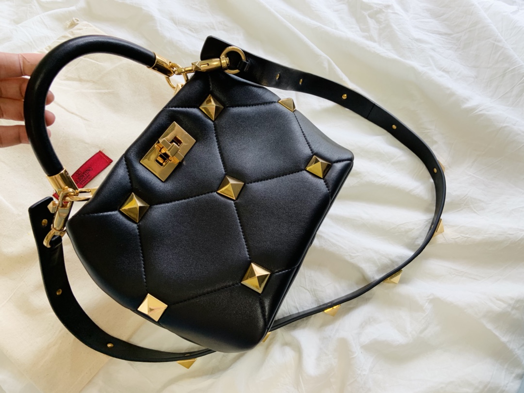 Valentino Garavani Rockstud Leather Top Handle Bag on SALE