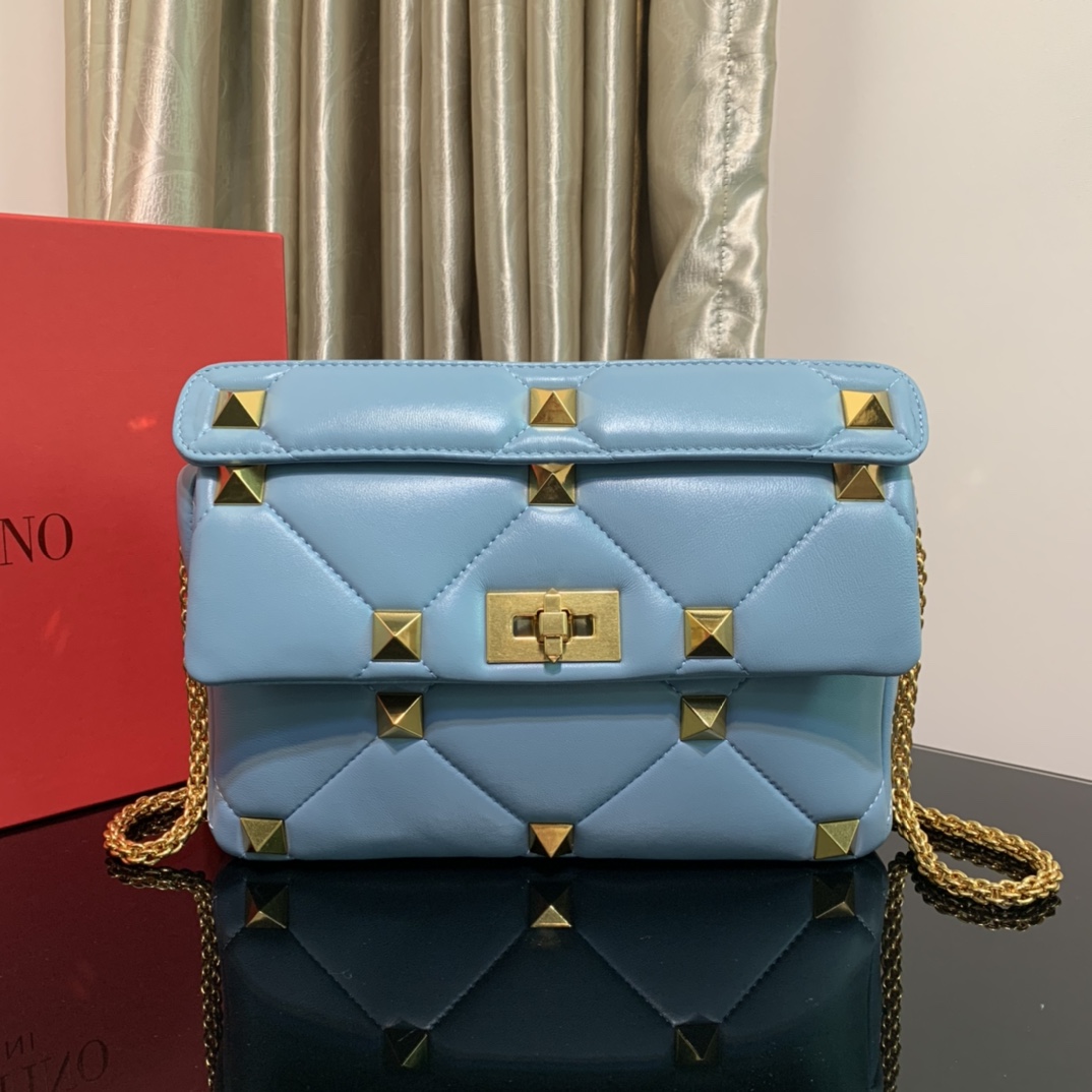 Valentino Garavani Medium Roman Stud Leather Top Handle