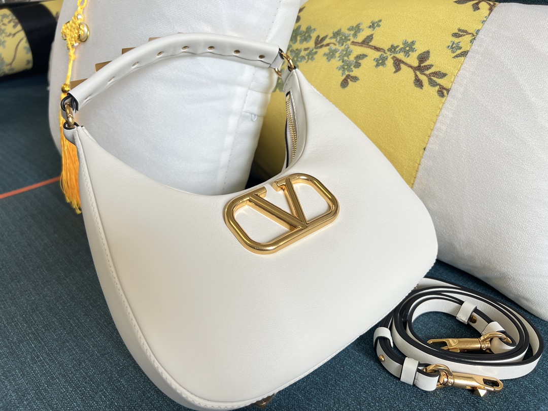 Valentino Garavani Off-White V-Logo Stud Bag Valentino