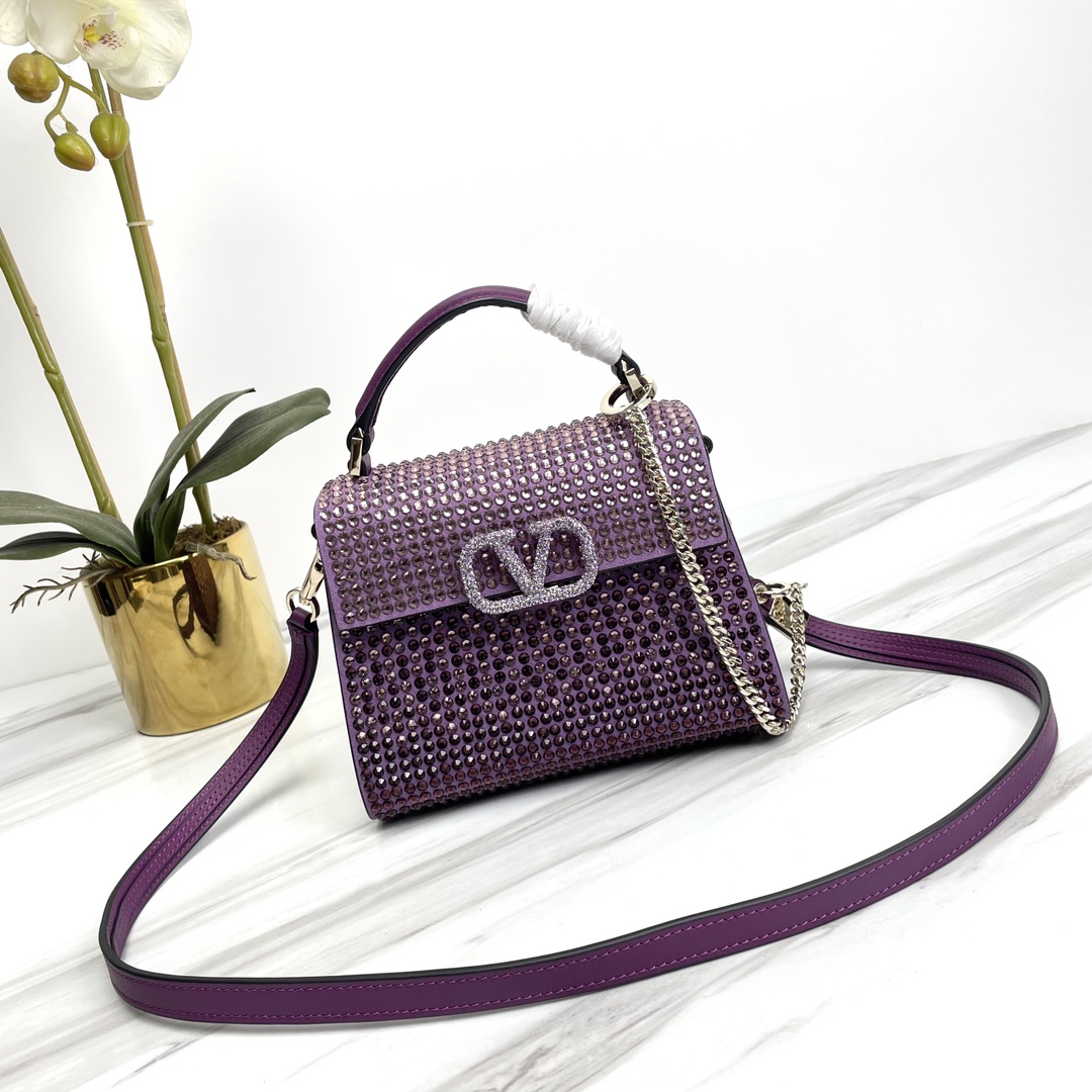 Valentino MINI VSLING HANDBAG WITH RHINESTONES