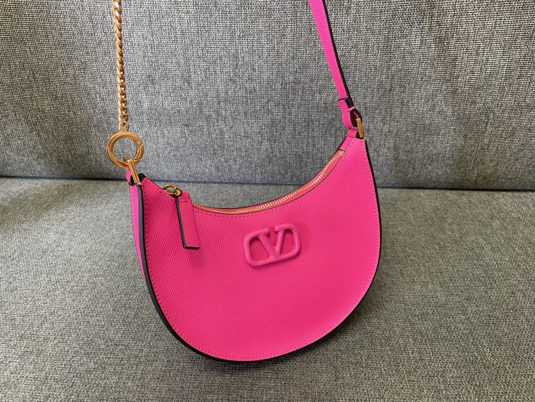 VALENTINO GARAVANI Mini Pink Leather Hobo Bag New | eBay