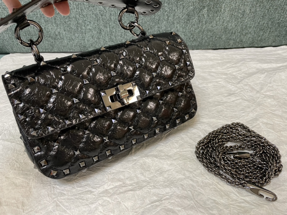 Valentino Rockstud Accents Crossbody Bag – Black