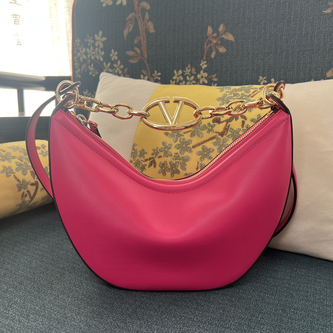 VALENTINO GARAVANI – VLogo Moon medium leather shoulde PINK