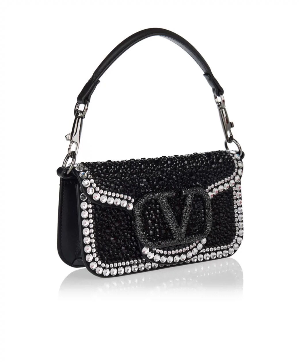 Valentino Garavani Small Locò crystal-embellished Shoulder