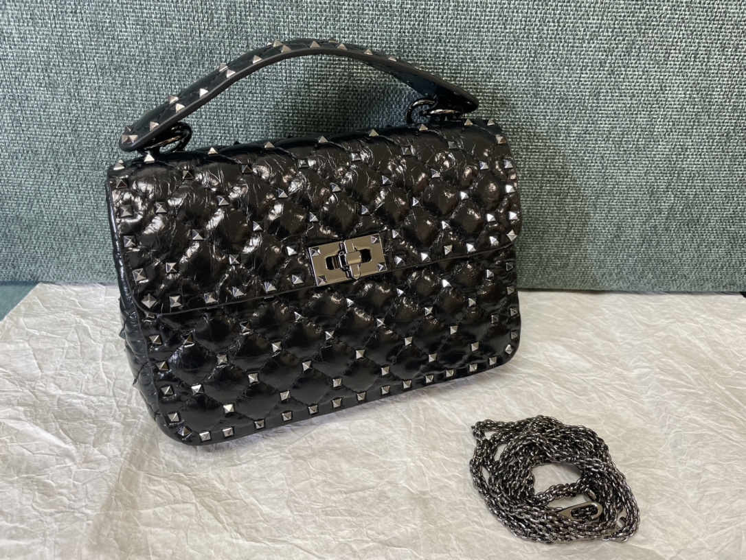 Valentino Rockstud Top Handle Bag – Black Handle BagS