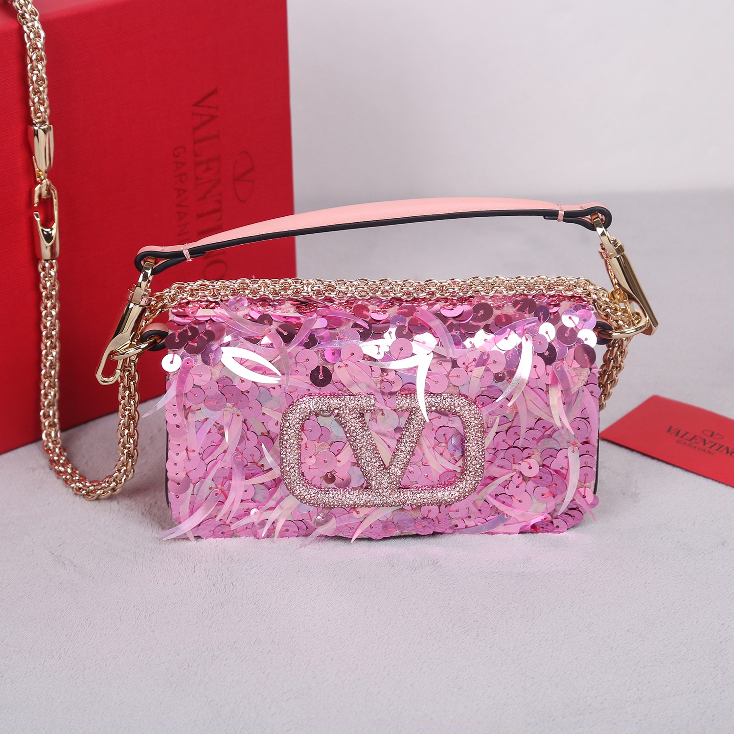 Valentino Garavani Small Locò 3D Embroidery Shoulder Bag on
