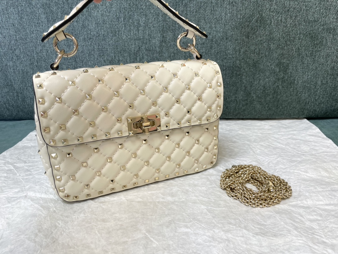Valentino Garavani Rockstud Leather Top Handle Bag on