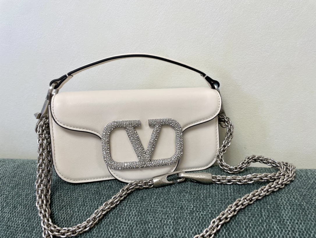 Valentino Garavani Small Locò crystal-embellished Shoulder