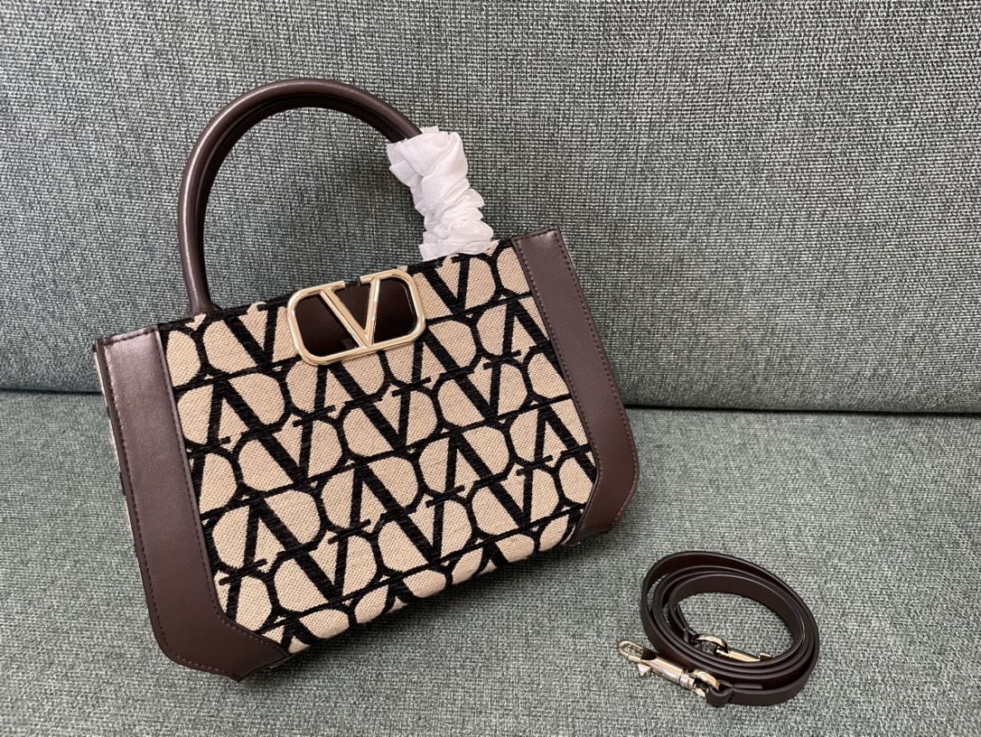 Valentino Medium Vlogo Signature Toile Iconographe Handbag for