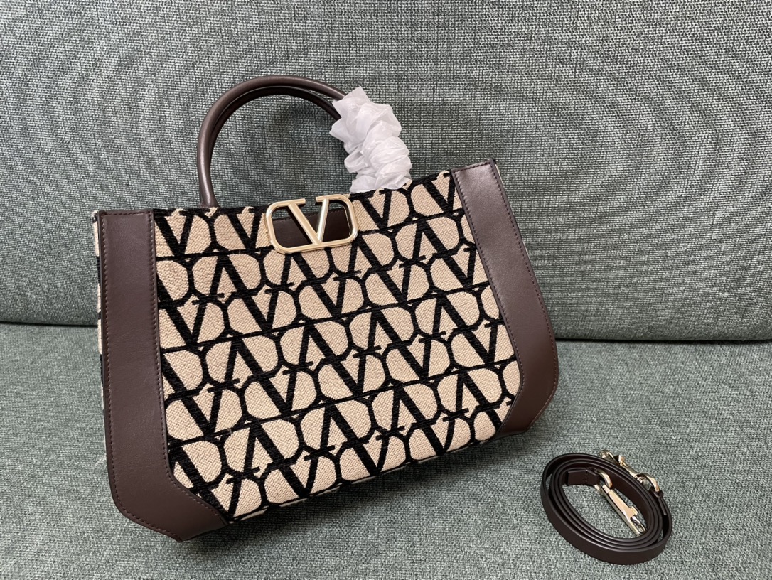 Valentino Medium Vlogo Signature Toile Iconographe Handbag for