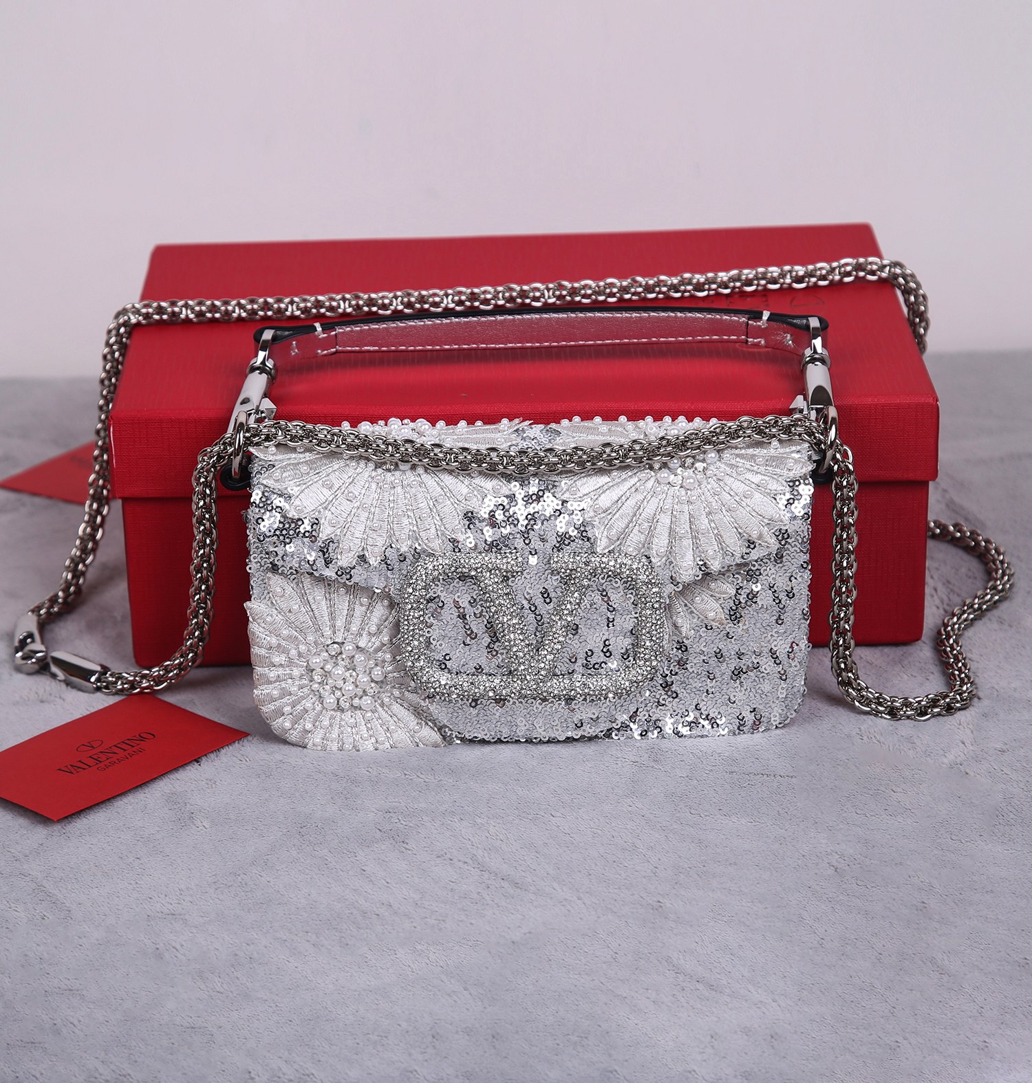 Valentino Sequins Garavani Locò – Silver Handle Bags, Handbags – VAL470879