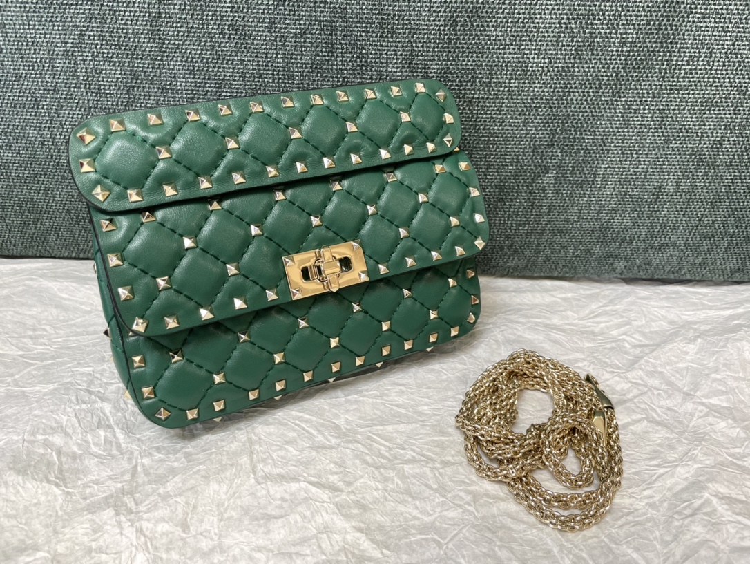 Valentino Garavani Rockstud Spike Top-Handle Bag – Nude  GREEN