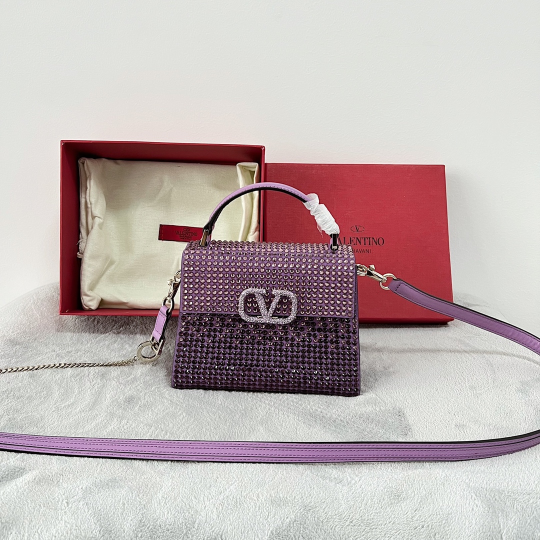 Valentino MINI VSLING HANDBAG WITH RHINESTONES