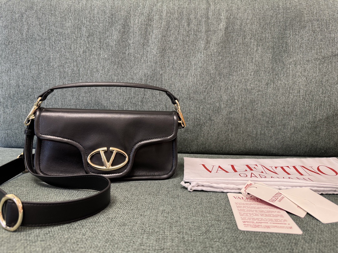 Valentino Garavani Nappa Leather Shoulder Bag | Black