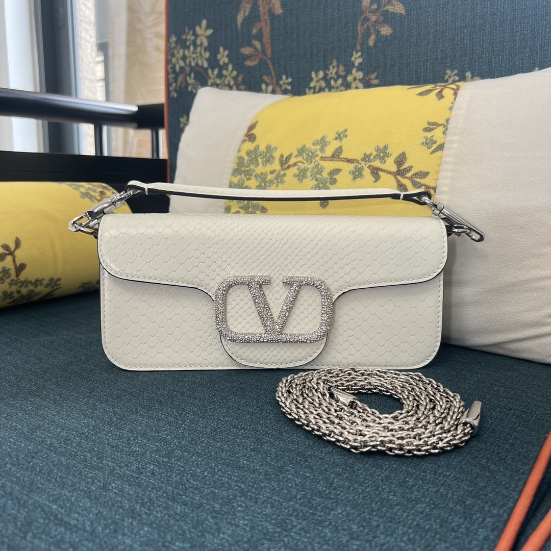 Valentino VALENTINO GARAVANI LOCÒ SMALL SHOULDER BAG WITH JEWEL LOGO