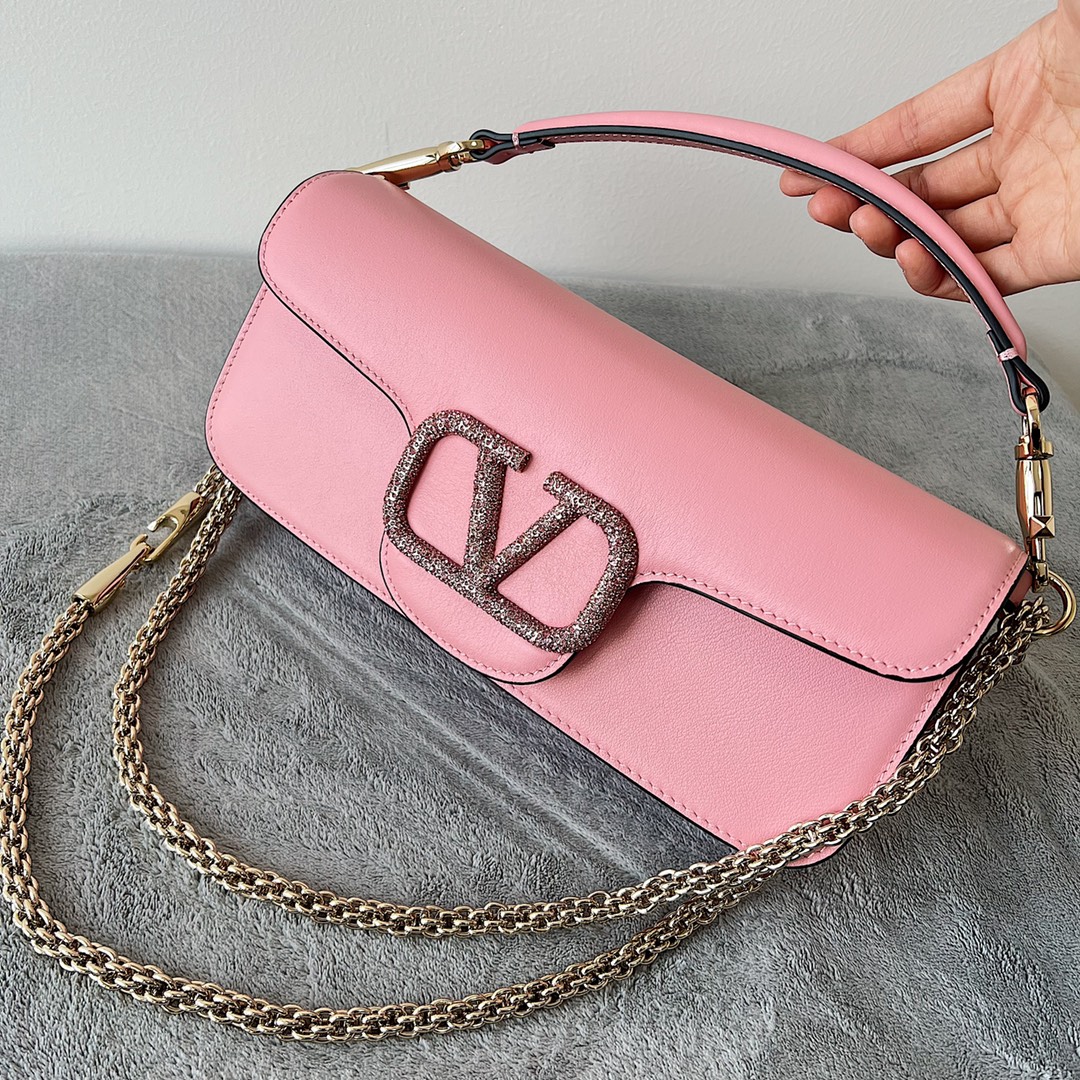 Valentino Garavani Locò Small Shoulder Bag With Jewel PINK