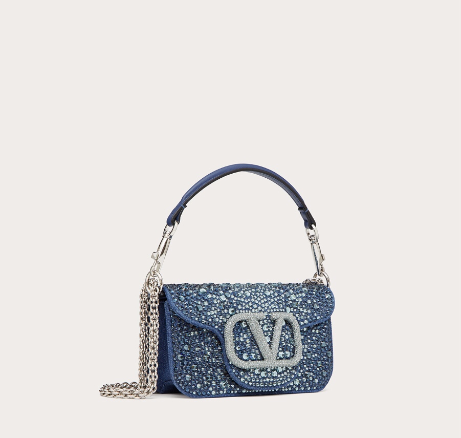 Valentino Small Valentino Garavani Locò Denim Shoulder Bag With