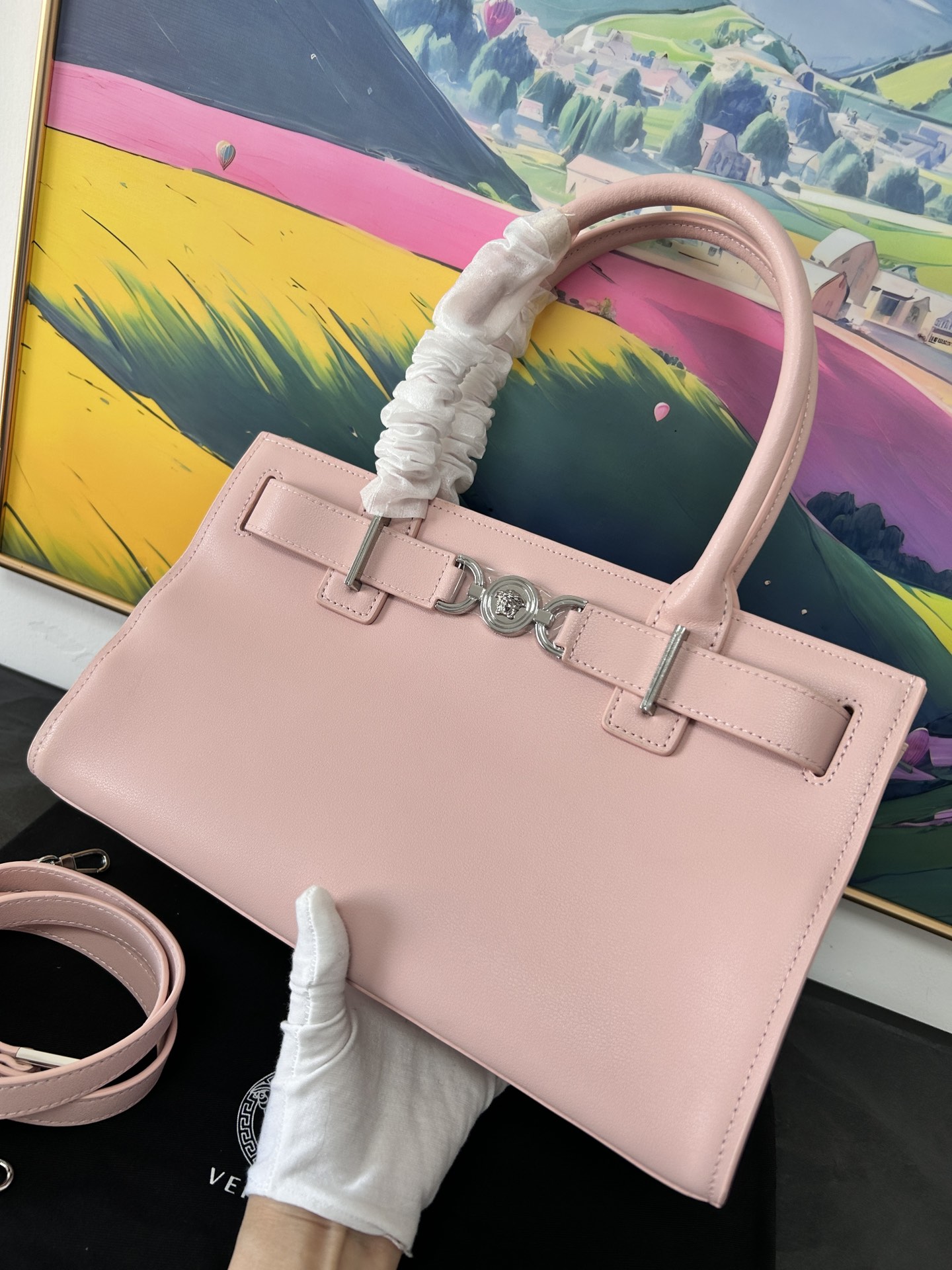 Versace Medusa ’95 Leather Tote Bag | Pink